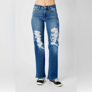 JUDY BLUE Mid Rise Dad Jean Size 16W NWT
